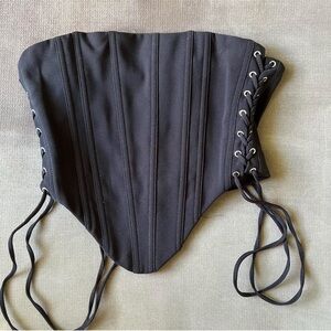 I.AM.GIA Black Lace-Up Corset Top